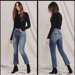 MOTHER Denim The Hustler Ankle Fray Jeans in We All Scream Excellent Condition